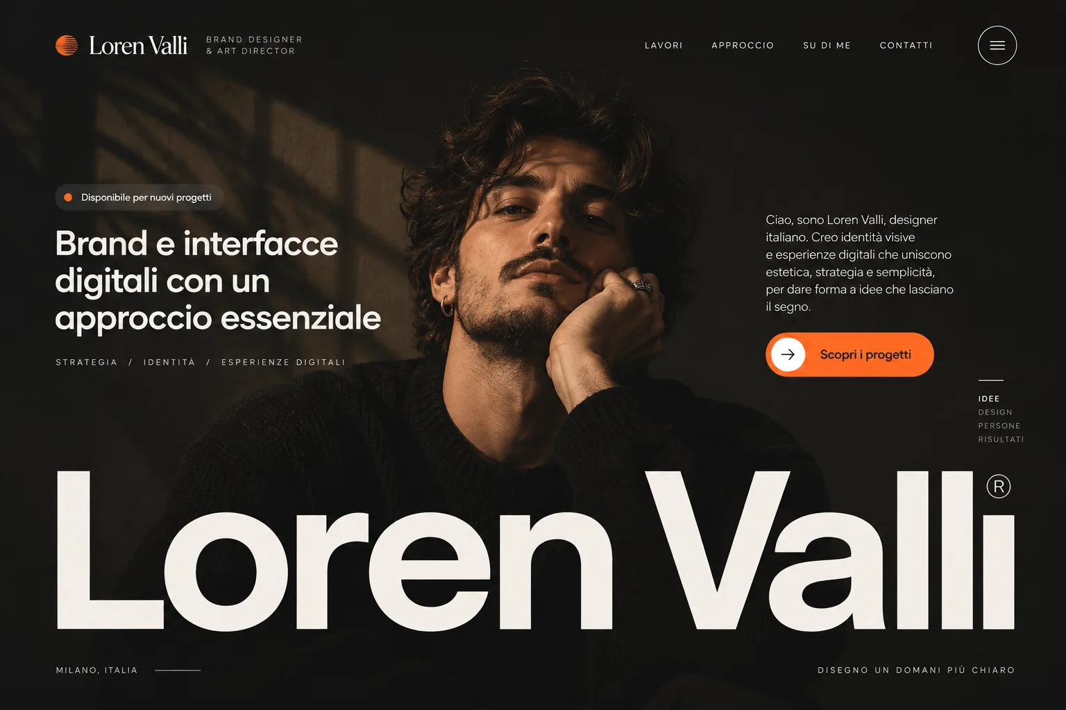 Concept visuale di web design Loren Valli